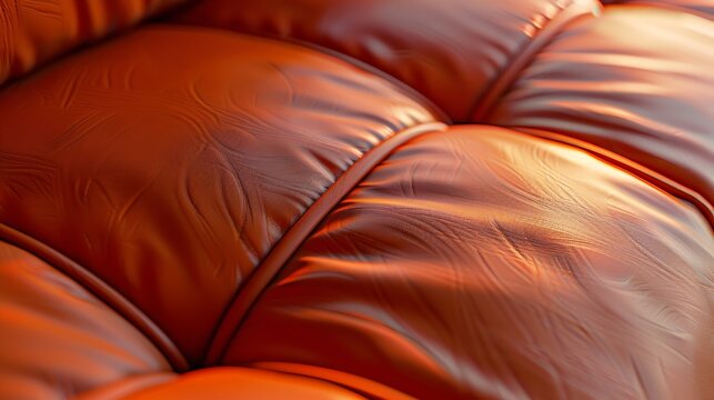 Close up  Leather Sofa   Rexine Texture : Generative AI