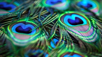 closeup peacock feathers : Generative AI