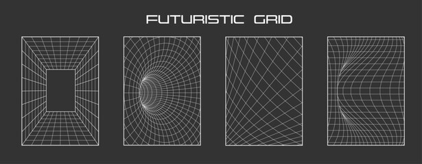 Y2k retro futuristic aesthetic grid