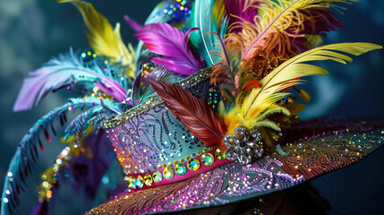 a carnival hat in colourful stuff