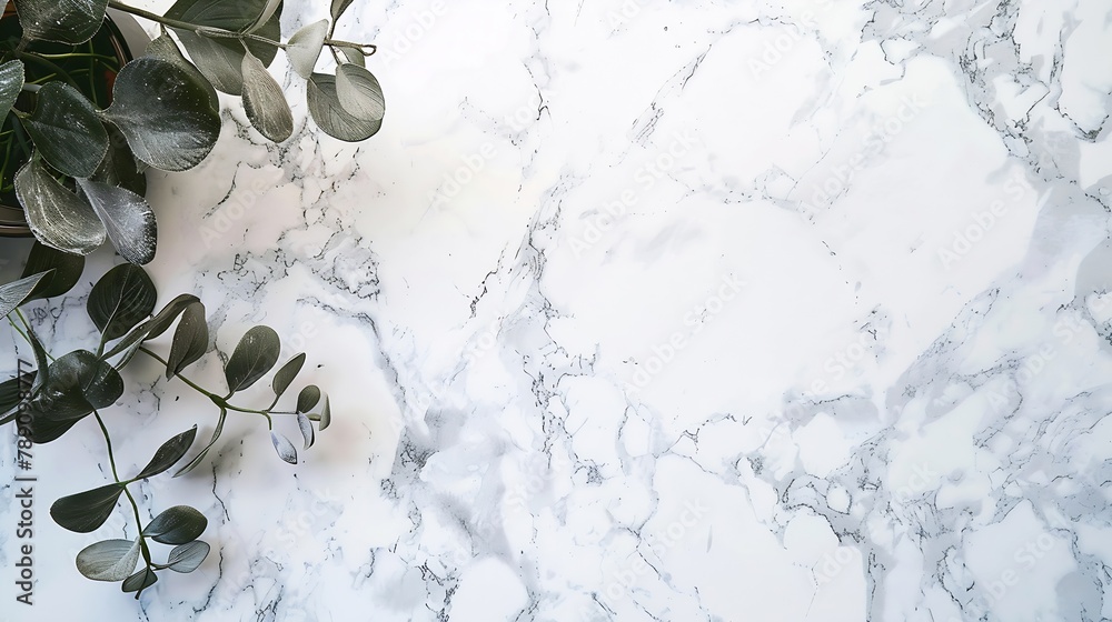 Aufkleber Marble background workspace Flat lay top view office table : Generative AI
