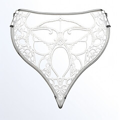 Illustration of a white lace mask isolated on a white background.