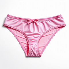 Women's pink panties isolated on white background. Clipping path included.