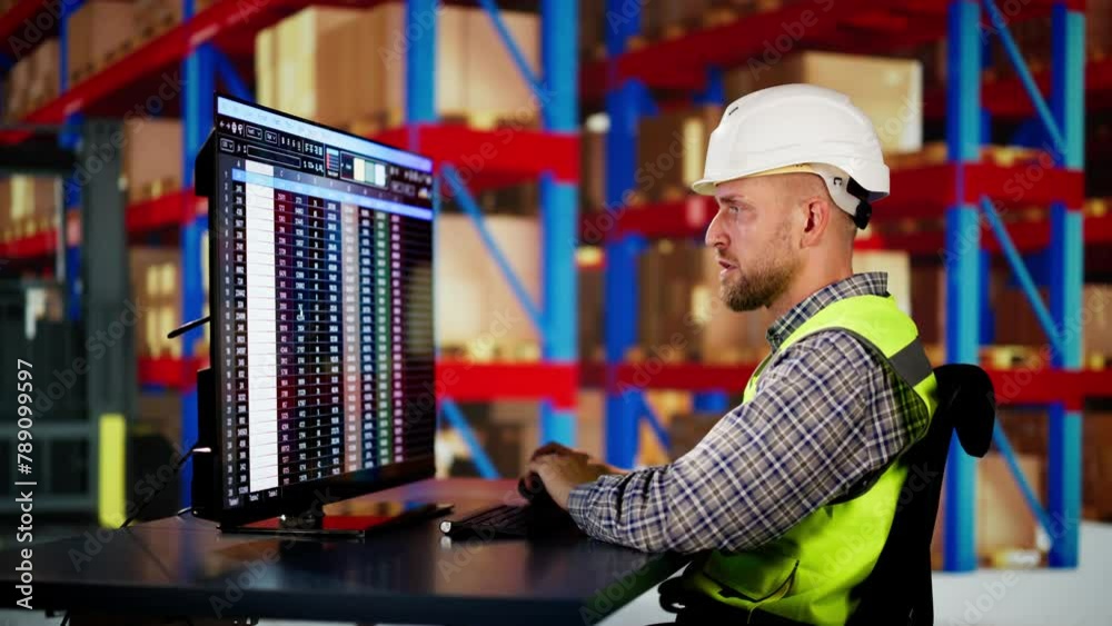 Poster Warehouse Inventory Management On Computer