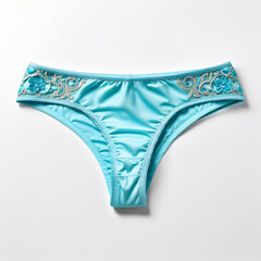 Blue panties isolated on white background. Clipping path included for easy editing.