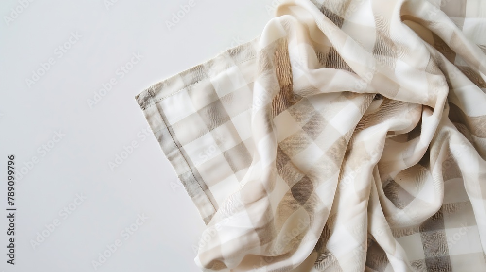 Poster kitchen table cloth cooking towel isolated on white background top view flat lay with copy space : g