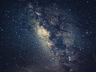 Fototapeta premium Starry Night: Distant Lights Amidst Cosmic Darkness