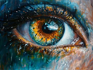 Engage viewers with a visually striking representation of human existence, showcasing a modern twist on multiple dimensions in a captivating eye-level composition