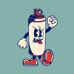 Retro character design of aerosol spray