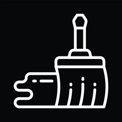 brush with paint icon outline