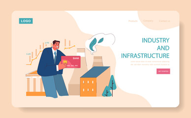 Industry and infrastructure web or landing. Balancing economic growth