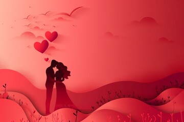Trendy Love: Artistic Silhouettes and Romantic Patterns for Modern Couples, Featuring Stylish Valentine Graphics and Emotions
