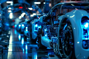 Fototapeta premium Technology/Industry Automated robot in car manufacturing