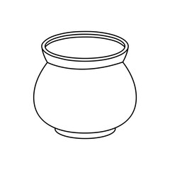 Cauldron icon vector. Boiler illustration sign. Pot symbol. Caldron logo.