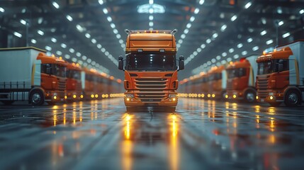 Hybrid trucks connected to omnichannel warehousing solutions, featuring natural ventilation systems to improve energy efficiency