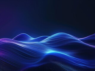 Abstract blue color gradient background with sound waves