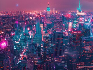 Fototapeta premium Metropolis Melody: Within the sprawling metropolis