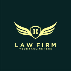 QK initials design modern legal attorney law firm lawyer advocate consultancy business logo vector