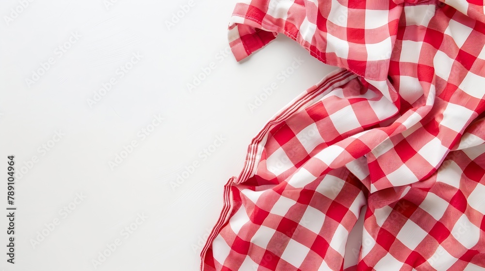 Poster kitchen table cloth cooking towel isolated on white background top view flat lay with copy space : g