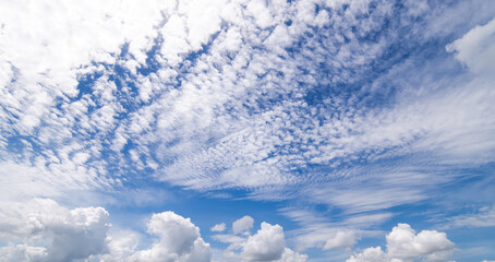 clear blue sky background,clouds with background, Blue sky background with tiny clouds. White fluffy clouds in the blue sky. 
