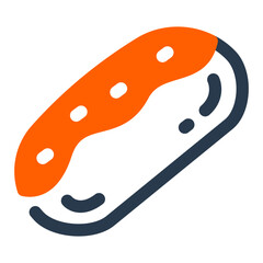 Elegant Eclairs Filled with Cream and Drizzled with Chocolate