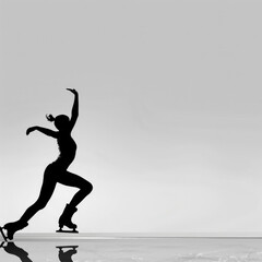 Fototapeta na wymiar Elegant Silhouette of a Figure Skater in Art A Dynamic Wallpaper Backdrop