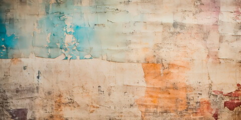 Obraz premium faded wallpaper, aged newsprint texture as background . Generative AI