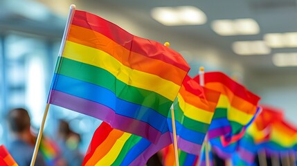 Pride Flags Waving at Cultural Diversity Event - obrazy, fototapety, plakaty