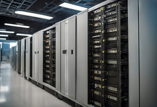 servers containing cabinets server datum rack center flocked computer computing database drive farm information intel cyberspace led linux raid research science system tech technology