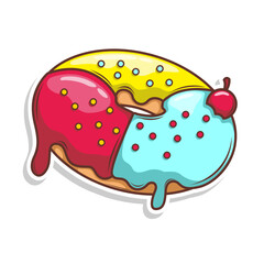 Delicious donut vector hand draw illustration