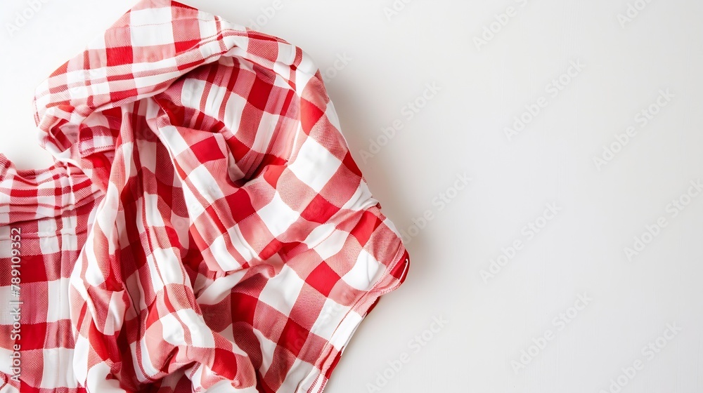 Poster kitchen table cloth cooking towel isolated on white background top view flat lay with copy space : g