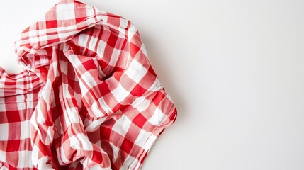 Kitchen table cloth Cooking towel isolated on white background Top view flat lay with copy space : Generative AI