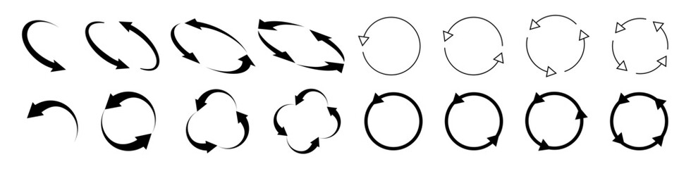 Circle arrow icon set. circular arrow icon refresh reload. Set of circle arrows. Vector
