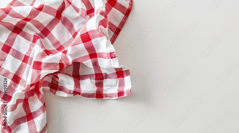 Poster kitchen table cloth cooking towel isolated on white background top view flat lay with copy space : g