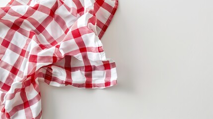 Fototapeta premium Kitchen table cloth Cooking towel isolated on white background Top view flat lay with copy space : Generative AI
