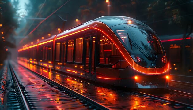 Light rail systems with frequent departures ensuring quick urban travel, enhancing accessibility and reducing car use