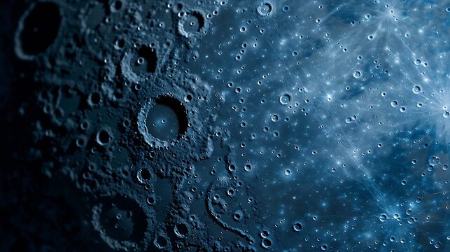 Moon surface close up Craters and furrows on the surface of the earths satellite Elements of this image furnished by NASA : Generative AI