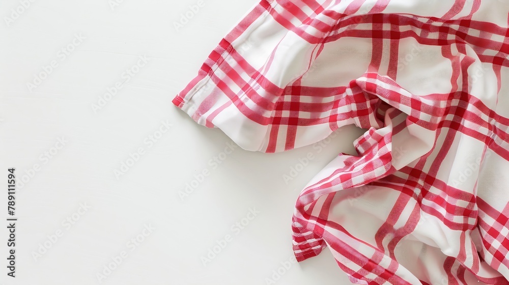 Poster kitchen table cloth cooking towel isolated on white background top view flat lay with copy space : g