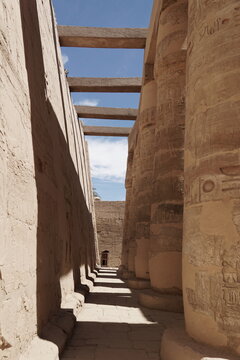 Columns in Karakas temple, Luxor, Egypt.