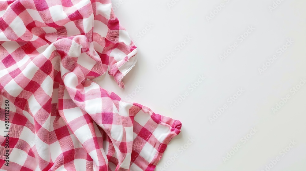 Poster kitchen table cloth cooking towel isolated on white background top view flat lay with copy space : g