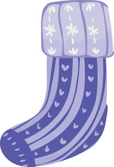 Christmas socks illustration on transparent background.
