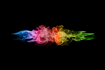 Abstract colorful flame pattern black background