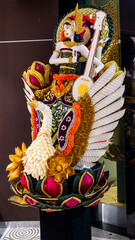 Bali March 2024 – Colorful Shiva statue, hindu idol in Denpasar Airport, Bali, Indonesia