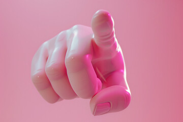 Cartoon 3d pointing finger, emoji for social media messages, 3d style design, pointing finger, index finger, forefinger