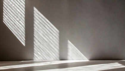 Obraz premium Gray background for product presentation with shadow and light from windows