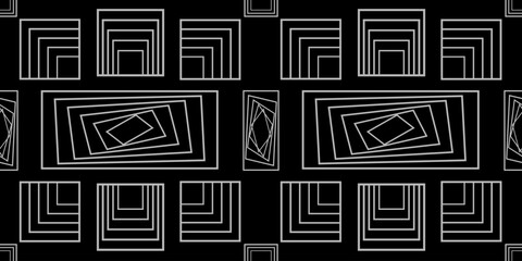 Abstract outlines of squares, horizontal, modern, stylish pattern