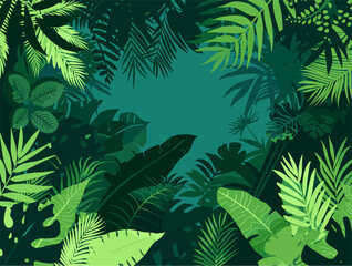background, The Amazon Rainforest in South America., very simple and isolate in the style of animated illustrations, background, text-based