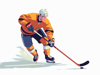 white background, A hand-drawn nomad skiing down snowy slopes in the mountains., very simple and isolate in the style of animated illustrations, white background, text-based