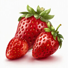 Fresh strawberries on a light background Fresh organic fruits. illustration