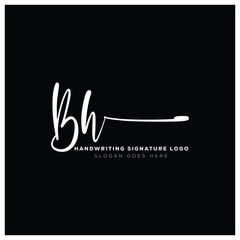 BH initials Handwriting signature logo. BH Hand drawn Calligraphy lettering Vector. BH letter real estate, beauty, photography letter logo design.